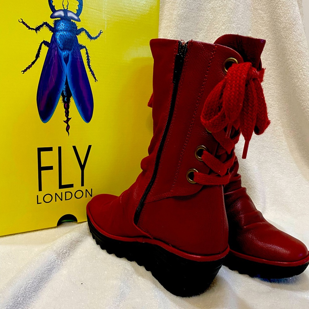 Fly London Yada wedge boot - Cordoba Red